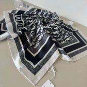 CD SCARF IN BLACK MONOGRAM PATTERN SILK