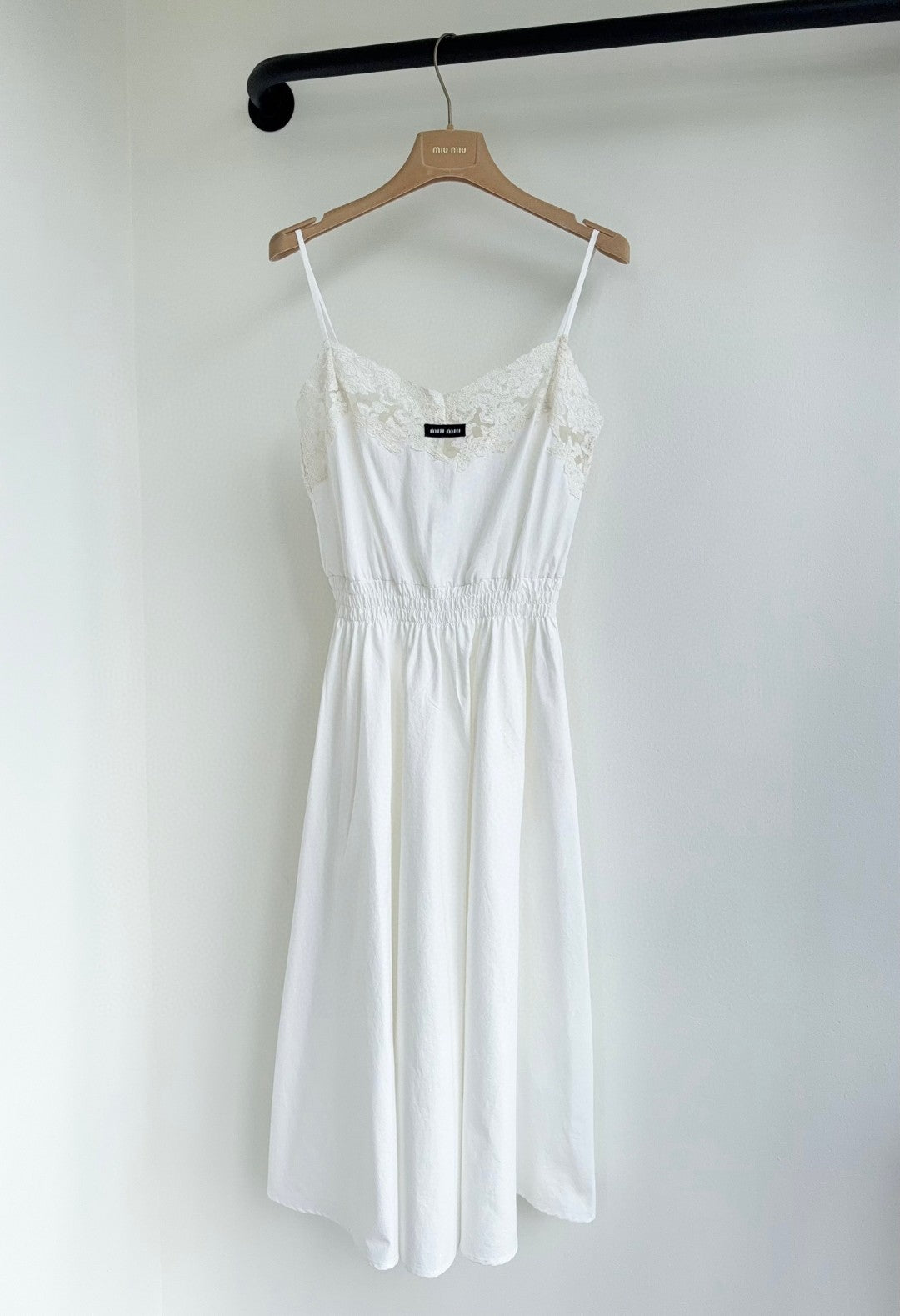 MIUMIU 25S STRAPPY DRESS IN WHITE 918243
