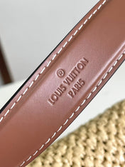 LV SHOULDER BAG 24 IN BEIGE WOVEN RAFFIA GOLD HARDWARE