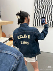 CLASSIC TRUCKER JACKET INDIGO DENIM CONTRAST STITCHING SILVER BUTTONS          Ask ChatGPT