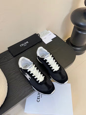 CELINE TRAINRES IN BLACK MIX WHITE SUEDE AND FABRIC