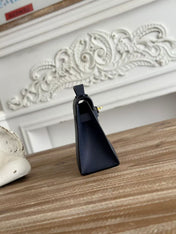 HM KELLY MINI POCHETTE 22 IN NAVY BLUE CALFSKIN