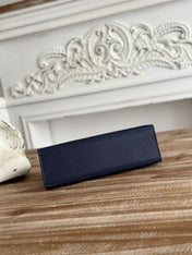 HM KELLY MINI POCHETTE 22 IN NAVY BLUE CALFSKIN
