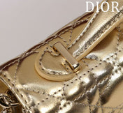 CD BAG 21 IN GOLD CALFSKIN WITH GOLD HARDWARE
