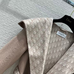 DIOR HOODED COAT IN DARK BEIGE WOOL