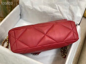 CC19 FLAP BAG 30 IN RED GOATSKIN