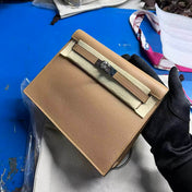 KELLY DANSE 22 TAN BROWN IN CALFSKIN SILVER HARDWARE