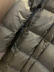 HOODED LONG PUFFER JACKET IN BLACK