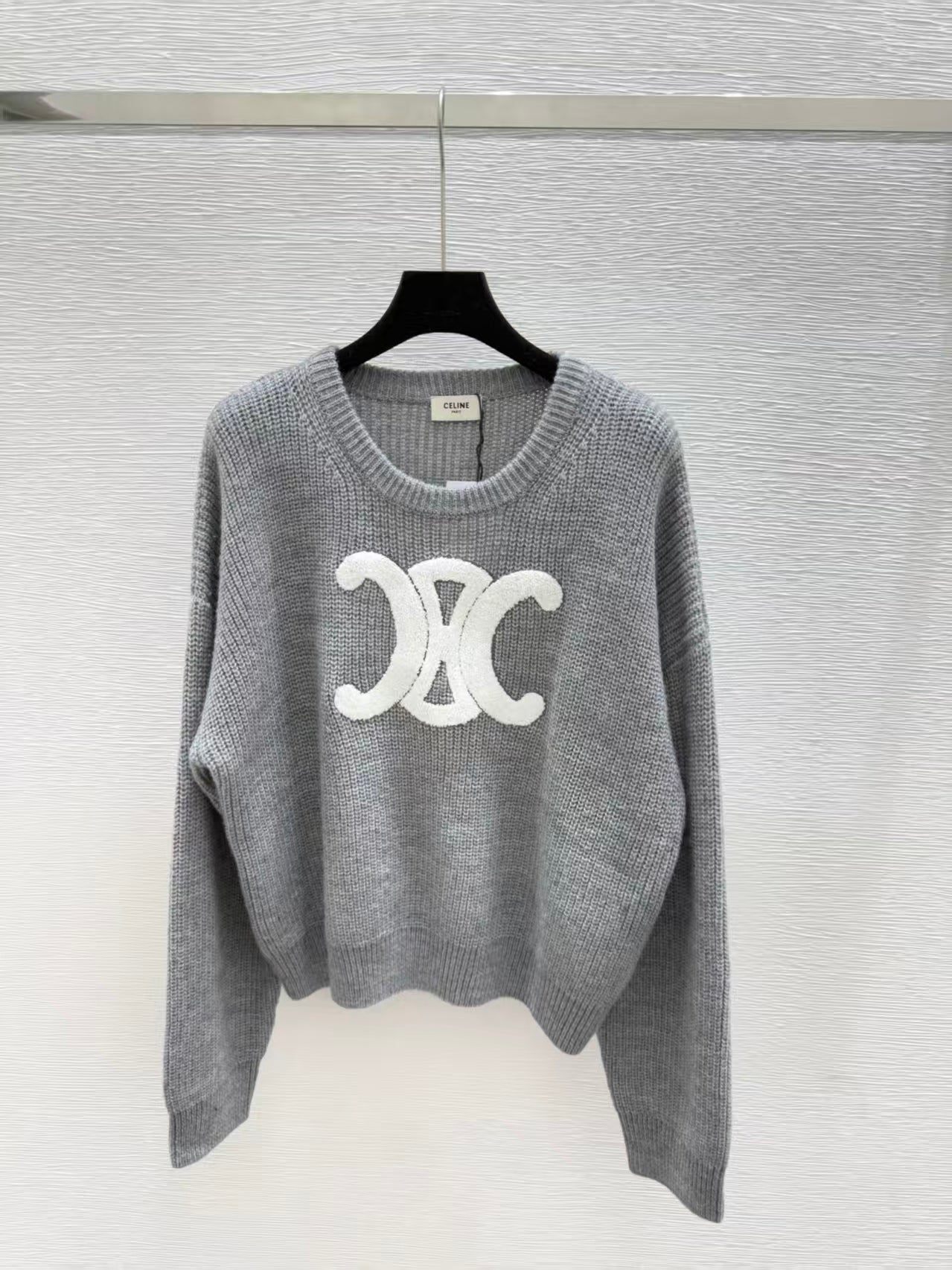 CELINE SWEATER IN GREY KNIT