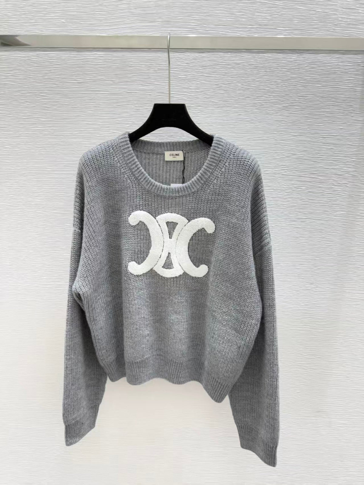 CELINE SWEATER IN GREY KNIT