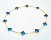 VINTAGE AGATE NECKLACE 10 MOTIFS GOLD