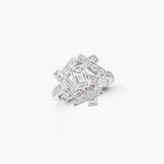THREADS SILVER DIAMOND RING