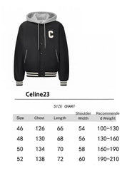 Celine Jackets C Logo Black White Mix Grey Cotton