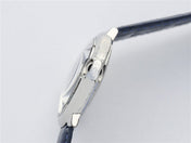 BALLON BLEU 42 BLUE DIAL LEATHER BRACELET