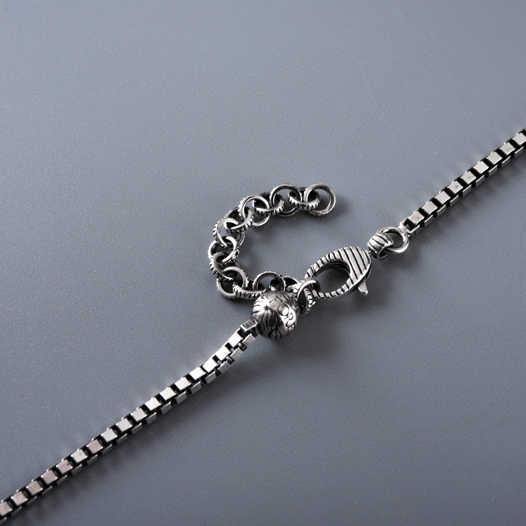 GG DOUBLE CLASSIC RETRO STERLING SILVER COW  NECKLACE