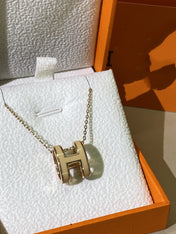 HM CLIC YELLOW ENAMEL GOLD NECKLACE