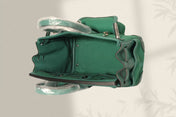 BIRKIN CARGO 25CM GREEN CANVAS AND LEATHER SILVER HARDWARE