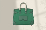 BIRKIN CARGO 25CM GREEN CANVAS AND LEATHER SILVER HARDWARE