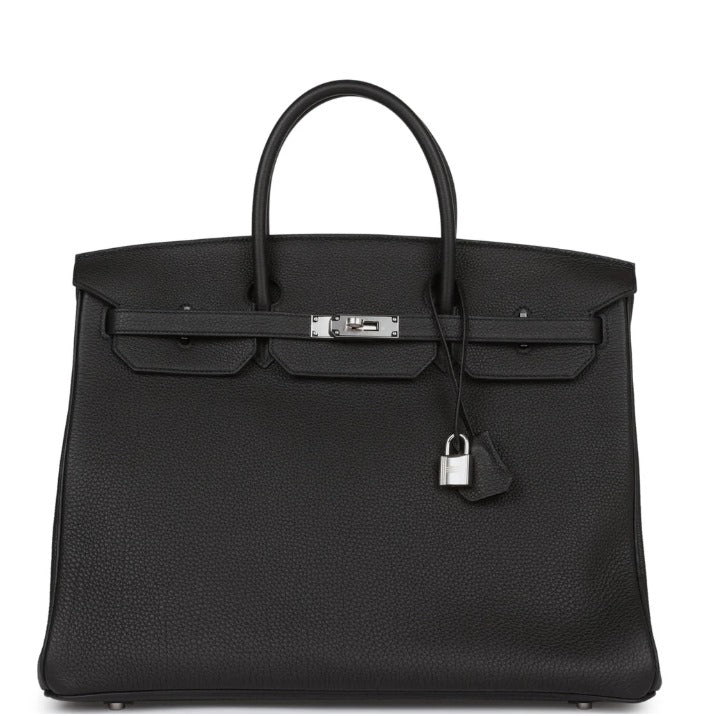 HM BIRKIN 40 IN BLACK TOGO PALLADIUM HARDWARE