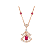 DREAM NECKLACE CARNELIAN DIAMOND PINK GOLD