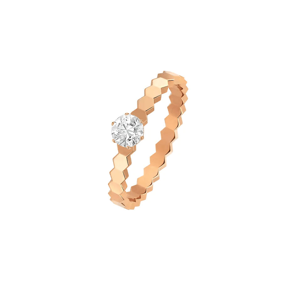 BEE LOVE RING PINK GOLD 1 DIAMOND