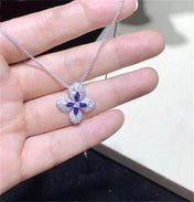 HORTENSIA NECKLACE AGATE DARK SILVER DIAMOND