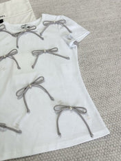 CC 25 Bow Knitted T-shirt Cotton