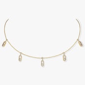CHOKER MOVE UNO PAMPILLE PAVED GOLD DIAMOND NECKLACE