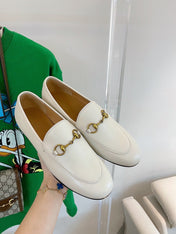 GG LOAFERS MULES WHITE BROWN SOLE