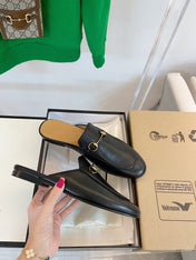 GG SLIPPER MULES BLACK