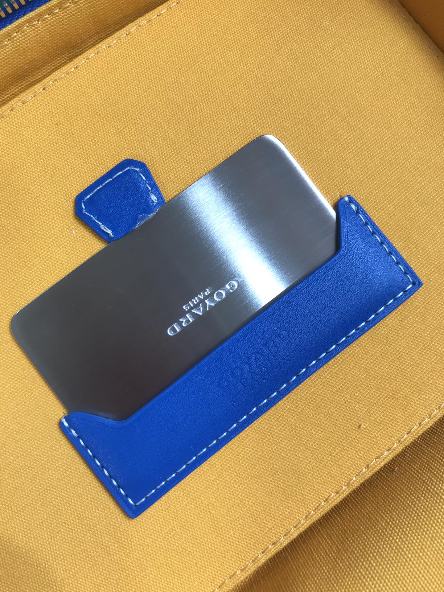 MUSE VANITY CASE 20 IN BLUE GOYARDINE CANVAS