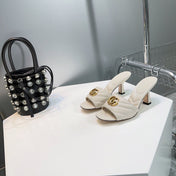 GG SANDALS HIGH-HEELED WHITE