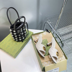 GG SANDALS HIGH-HEELED WHITE