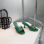 GG SANDALS HIGH-HEELED GREEN