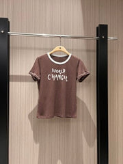 CC Embroidered Collared T-shirt Cotton