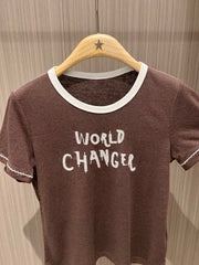 CC Embroidered Collared T-shirt Cotton