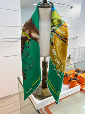 HERMES 26S PRINTED SQUARE SCARF 88 IN SILK 309924
