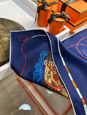 HERMES 26S PRINTED SQUARE SCARF 88 IN SILK 309925
