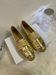 GRANVILLE ESPADRILLE GOLD QUILTED CANNAGE CALFSKIN