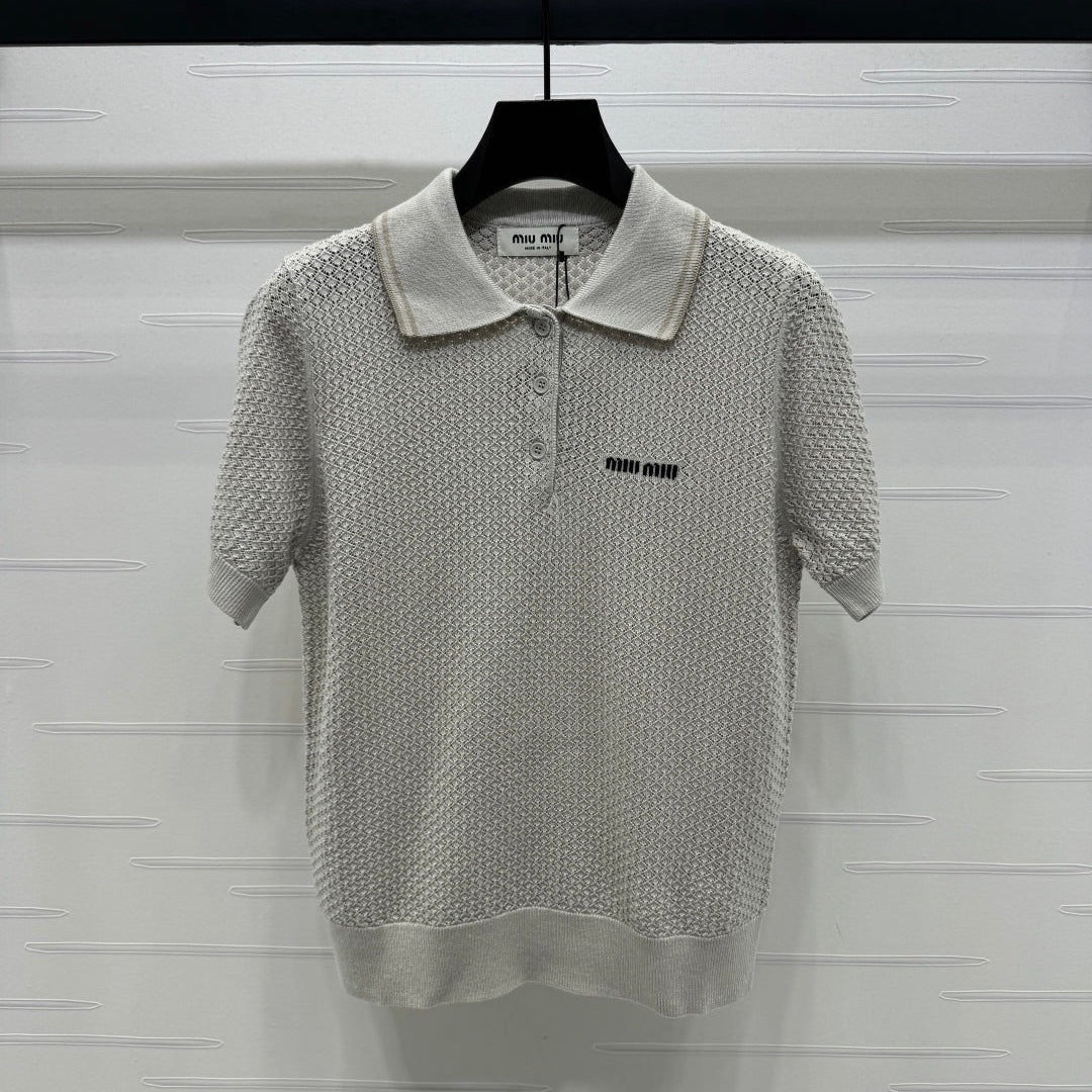 MIUMIU SHORT-SLEEVE KNIT POLO 269487