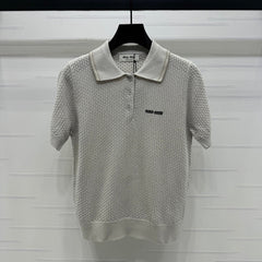 MIUMIU SHORT-SLEEVE KNIT POLO 269487