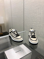 LOW TOP CASUAL SHOES IN BISQUE BEIGE LAMBSKIN AND SUEDE