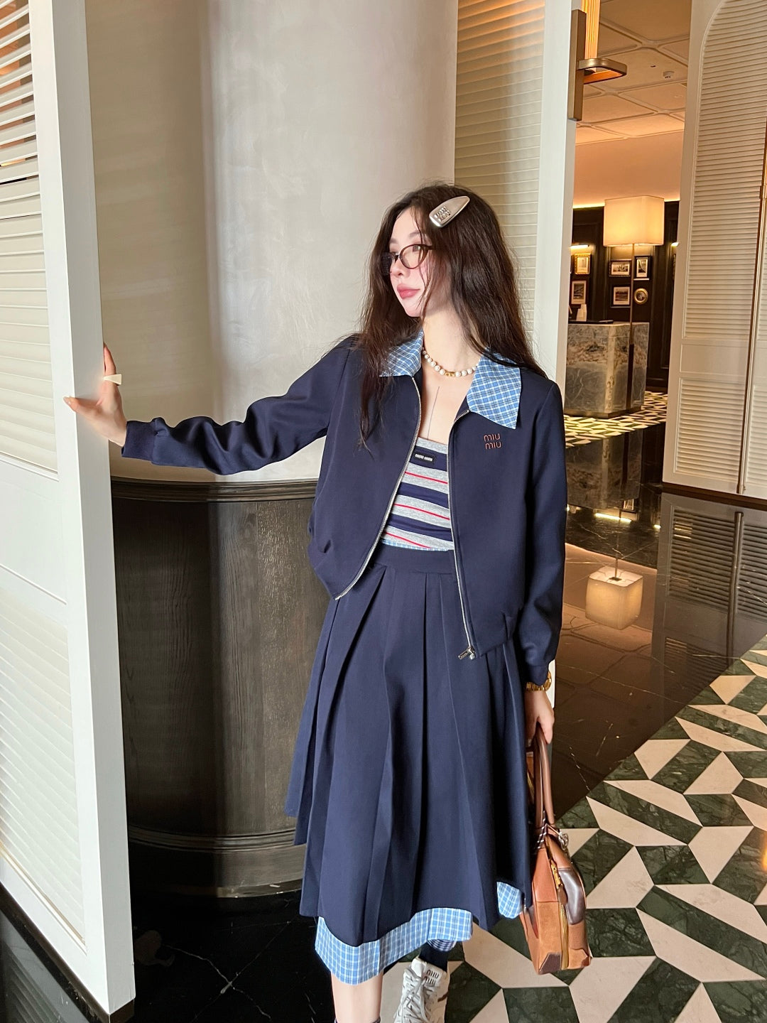 MIUMIU TOP & SKIRT SET STYLE 132