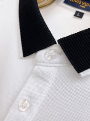 LV POLO WHITE AND BLACK TRIM LONG-STAPLE COTTON 238771