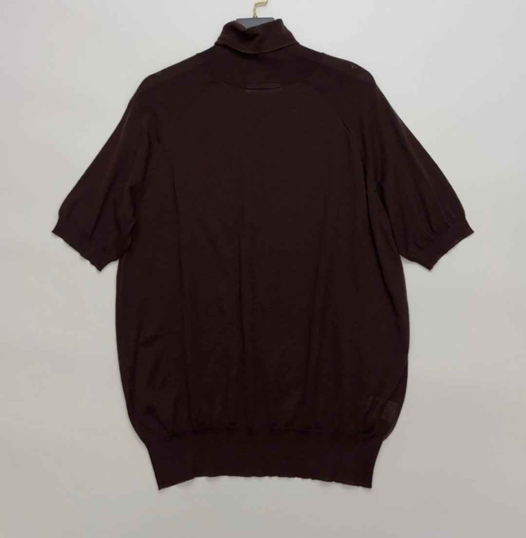 PRADA 25S SHORT-SLEEVE KNIT TURTLENECK 547