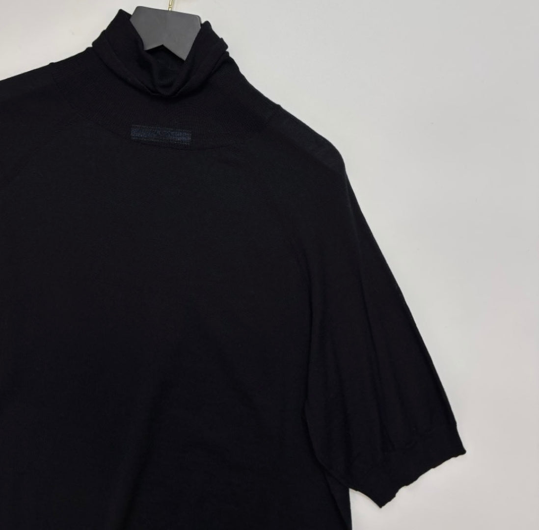 PRADA 25S SHORT-SLEEVE TURTLENECK SWEATER 430