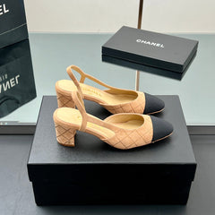 CC SLINGBACK 25S 65 MM IN BEIGE SUEDE AND CRYSTALS