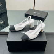 CC SLINGBACK 25S 65 MM IN WHITE SUEDE AND CRYSTALS