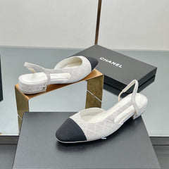 CC SLINGBACK 25S 25 MM IN WHITE SUEDE AND CRYSTALS