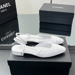 CC SLINGBACK 25S 25 MM IN WHITE GLOSSY LEATHER